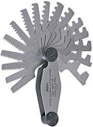 SPI - 16 Leaf, 1 to 12 TPI Range, Stainless Steel Screw Pitch Gage - 29° Thread Angle - Apex Tool & Supply
