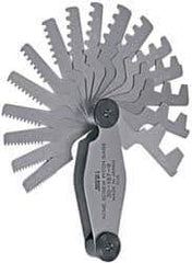 SPI - 16 Leaf, 1 to 12 TPI Range, Stainless Steel Screw Pitch Gage - 29° Thread Angle - Apex Tool & Supply
