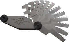SPI - 12 Leaf, 2 to 20mm Pitch Range, Stainless Steel Screw Pitch Gage - 30° Thread Angle - Apex Tool & Supply