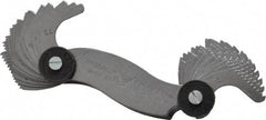 PEC Tools - 28 Leaf, 4 to 80 TPI Range, Steel Screw Pitch Gage - 60° Thread Angle - Apex Tool & Supply
