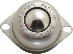 SKF - Oval, Stainless Steel Ball Transfer - 30.5mm Mount Height, 120 Lb. Capacity - Apex Tool & Supply