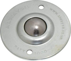 SKF - Round, Carbon Steel Ball Transfer - 14.2mm Mount Height, 120 Lb. Capacity - Apex Tool & Supply