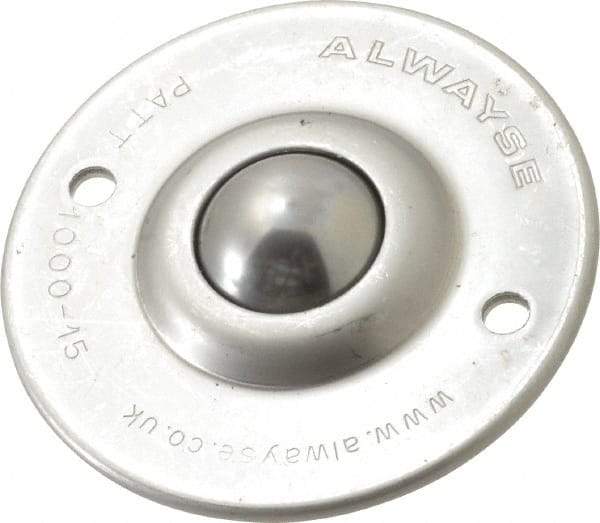 SKF - Round, Stainless Steel Ball Transfer - 14.2mm Mount Height, 120 Lb. Capacity - Apex Tool & Supply