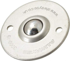 SKF - Round, Stainless Steel Ball Transfer - 10mm Mount Height, 55 Lb. Capacity - Apex Tool & Supply