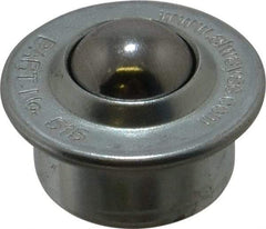SKF - Round, Carbon Steel Ball Transfer - 9.5mm Mount Height, 100 Lb. Capacity - Apex Tool & Supply