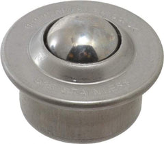 SKF - Round, Stainless Steel Ball Transfer - 9.5mm Mount Height, 77 Lb. Capacity - Apex Tool & Supply