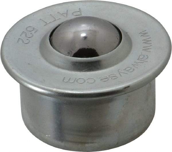 SKF - Round, Carbon Steel Ball Transfer - 9.8mm Mount Height, 265 Lb. Capacity - Apex Tool & Supply