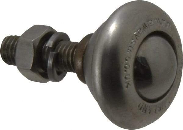 SKF - Round, Stainless Steel Ball Transfer - 24.6mm Mount Height, 55 Lb. Capacity - Apex Tool & Supply