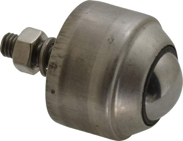 SKF - Round, Stainless Steel Ball Transfer - 35.8mm Mount Height, 110 Lb. Capacity - Apex Tool & Supply