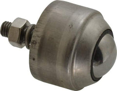 SKF - Round, Stainless Steel Ball Transfer - 35.8mm Mount Height, 110 Lb. Capacity - Apex Tool & Supply