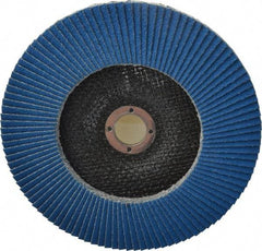 Tru-Maxx - 60 Grit, 7" Disc Diam, 7/8" Center Hole, Type 27 Zirconia Alumina Flap Disc - 8,600 Max RPM, Arbor Attaching System, Coated - Apex Tool & Supply