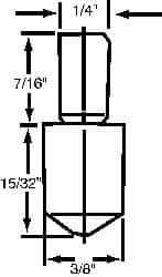 Mitutoyo - 3/8 Inch Diameter, Rockwell N Scale, Diamond Indenter - 29/32 Inch High, Use With AR-20, ARK-600/601, ATK-600/601 Rockwell Super(TM) cial Hardness Testing Machine - Apex Tool & Supply