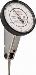 Mitutoyo - 0.06 Inch Range, 0.0005 Inch Dial Graduation, Horizontal Dial Test Indicator - 1.5748 Inch White Dial, 0-15-0 Dial Reading, Accurate to 0.0005 Inch - Apex Tool & Supply