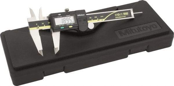 Mitutoyo - 0 to 100mm Range, 0.01mm Resolution, Electronic Caliper - Stainless Steel with 40mm Stainless Steel Jaws, 0.03mm Accuracy, SPC Output - Apex Tool & Supply