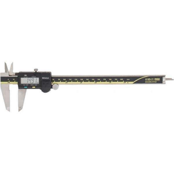 Mitutoyo - 0 to 200mm Range, 0.01mm Resolution, Electronic Caliper - Stainless Steel with 50mm Stainless Steel Jaws, 0.03mm Accuracy, SPC Output - Apex Tool & Supply