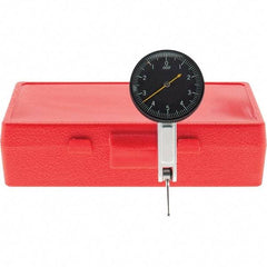Starrett - 0.01 Inch Range, 0.0001 Inch Dial Graduation, Horizontal Dial Test Indicator - 1-3/8 Inch Black Dial, 0-5-0 Dial Reading, Includes NIST Traceability Certification - Apex Tool & Supply