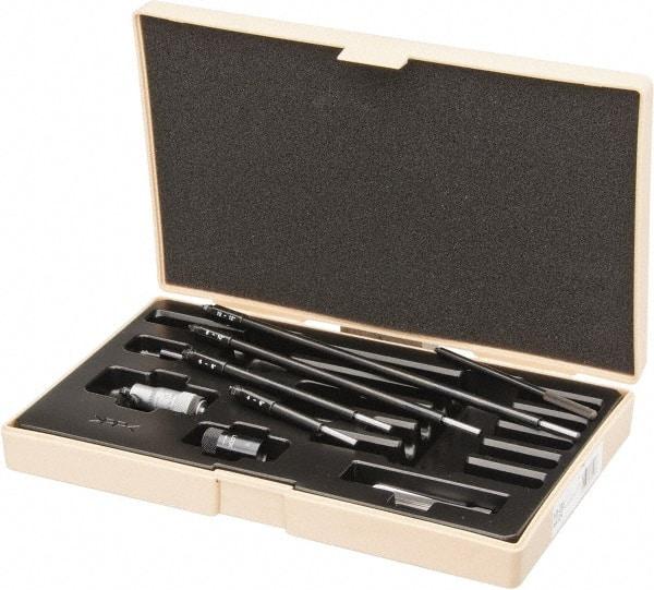 Mitutoyo - 2 to 12", Mechanical Inside Micrometer - 0.001" Graduation, 0.00024+" (0.00004xR/2) Accuracy, Friction Thimble - Apex Tool & Supply
