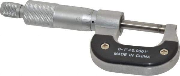 Value Collection - 0 to 1" Range, 0.0001" Graduation, Mechanical Outside Micrometer - Ratchet Stop Thimble - Apex Tool & Supply