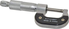Value Collection - 0 to 1" Range, 0.0001" Graduation, Mechanical Outside Micrometer - Ratchet Stop Thimble - Apex Tool & Supply