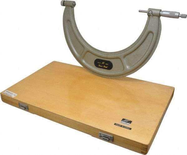 Value Collection - 9 to 10" Range, 0.0001" Graduation, Mechanical Outside Micrometer - Ratchet Stop Thimble - Apex Tool & Supply