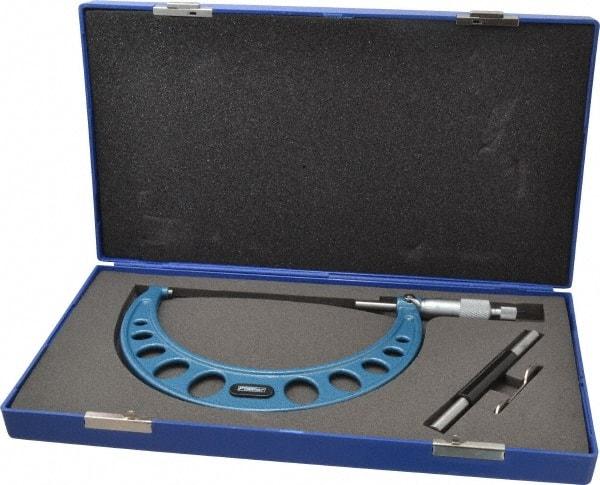 Fowler - 5 to 6" Range, 0.0001" Graduation, Mechanical Outside Micrometer - Ratchet Stop Thimble, Accurate to 0.00025" - Apex Tool & Supply