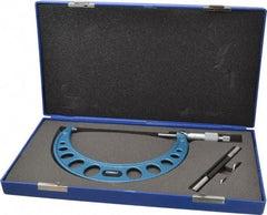 Fowler - 5 to 6" Range, 0.0001" Graduation, Mechanical Outside Micrometer - Ratchet Stop Thimble, Accurate to 0.00025" - Apex Tool & Supply