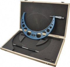 Fowler - 9 to 10" Range, 0.0001" Graduation, Mechanical Outside Micrometer - Ratchet Stop Thimble, Accurate to 0.0003" - Apex Tool & Supply