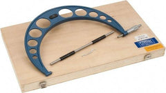 Fowler - 11 to 12" Range, 0.0001" Graduation, Mechanical Outside Micrometer - Ratchet Stop Thimble, Accurate to 0.00035" - Apex Tool & Supply