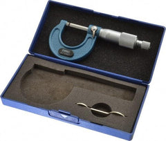 Fowler - 0 to 1" Range, 0.001" Graduation, Mechanical Outside Micrometer - Ratchet Stop Thimble, Accurate to 0.0001" - Apex Tool & Supply