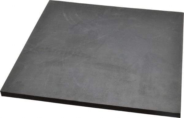Made in USA - 12" Long, 12" Wide, 1/2" Thick, Neoprene Rubber Foam Sheet - 35 to 45 Durometer, Black, -20 to 220°F, 800 psi Tensile Strength, Stock Length - Apex Tool & Supply