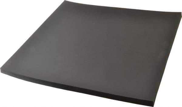 Made in USA - 12" Long, 12" Wide, 1/2" Thick, Neoprene Rubber Foam Sheet - 50 to 60 Durometer, Black, -20 to 220°F, 900 psi Tensile Strength, Stock Length - Apex Tool & Supply