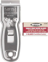 Hyde Tools - Stiff Carbon Steel 1-Edge Scraper Set - 1-1/2" Blade Width - Apex Tool & Supply