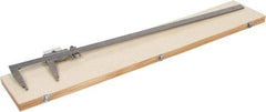 Value Collection - 0 to 40" Stainless Steel Vernier Caliper - 0.02mm Graduation, 5" Jaw Depth, 0.0028" Accuracy, Includes Inside Diameter, Outside Diameter - Apex Tool & Supply