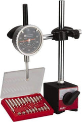 TESA Brown & Sharpe - 0.001" Graduation, 0-100 Dial Reading, Indicator & Base Kit - 2-1/4" Dial Diam - Apex Tool & Supply