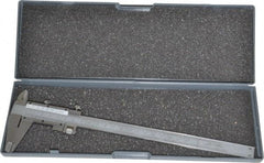 Value Collection - 0 to 8" Stainless Steel Vernier Caliper - 0.02mm Graduation, 1.9685" Jaw Depth, 0.0012" Accuracy, Includes Depth, Inside Diameter, Outside Diameter, Step - Apex Tool & Supply