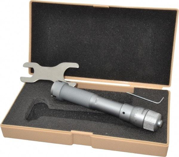 Mitutoyo - 1 to 1.2", Mechanical Inside Hole Micrometer - 0.0002" Graduation, 0.00015" Accuracy, Ratchet Stop Thimble - Apex Tool & Supply