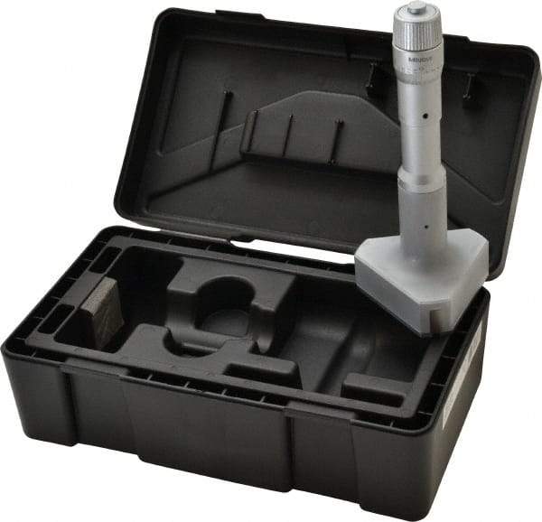 Mitutoyo - 3 to 3-1/2", Mechanical Inside Hole Micrometer - 0.0002" Graduation, 0.00015" Accuracy, Ratchet Stop Thimble - Apex Tool & Supply