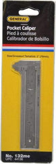General - 0 to 3" Stainless Steel Vernier Caliper - 1/32" Graduation, 1/2" Jaw Depth, 0.03mm Accuracy - Apex Tool & Supply