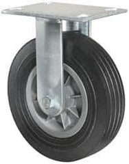 Hamilton - 10" Diam x 2-3/4" Wide x 11-1/2" OAH Top Plate Mount Swivel Caster - Rubber, 500 Lb Capacity, Ball Bearing, 4-1/2 x 6-1/4" Plate - Apex Tool & Supply