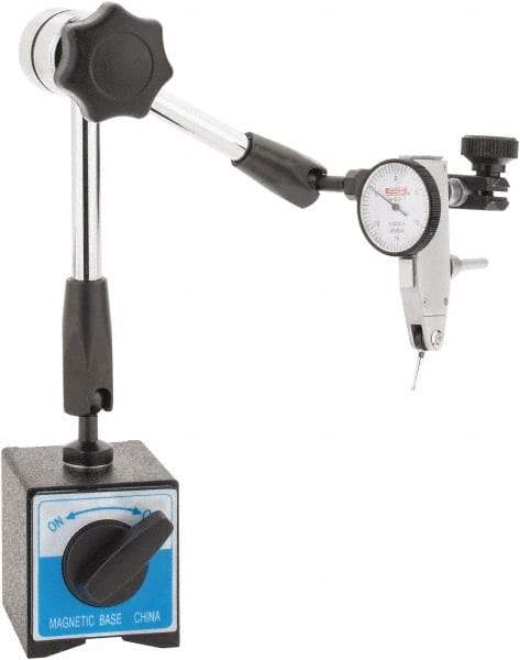 SPI - 0.0005" Graduation, 0.03" Max Meas, 0-15-0 Dial Reading, Indicator & Base Kit - 0.0005 Inch Graduation, Includes Dial Test Indicator Set, Magnetic Base - Apex Tool & Supply
