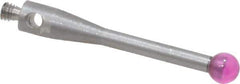 SPI - 3 mm Ball Diameter, M2 Thread, Ruby Point Ball Tip CMM Stylus - 20 mm Overall Length - Apex Tool & Supply