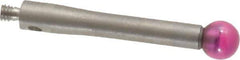 SPI - 4 mm Ball Diameter, M2 Thread, Ruby Point Ball Tip CMM Stylus - 20 mm Overall Length - Apex Tool & Supply