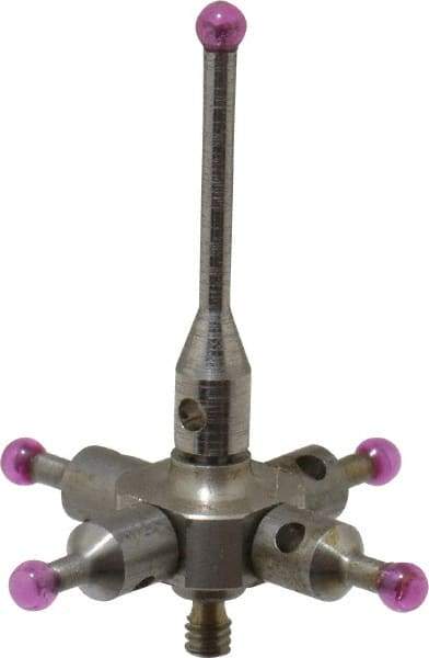 SPI - 2 mm Ball Diameter, M2 Thread, Ruby Point Ball Tip CMM Stylus - 20 mm Overall Length - Apex Tool & Supply