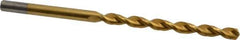 Cleveland - 5/16", 135° Point, Parabolic Flute, Cobalt Taper Length Drill Bit - TiN Finish, 4" Flute Length, 6-3/8" OAL, Series 2575T - Apex Tool & Supply