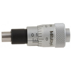 Mitutoyo - 1/4 Inch, 1.14 Inch Thimble, 6.35mm Diameter x 0.6102 Inch Long Spindle, Mechanical Micrometer Head - Apex Tool & Supply