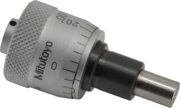 Mitutoyo - 1/4 Inch, 0.79 Inch Thimble, 6.35mm Diameter x 0.3543 Inch Long Spindle, Mechanical Micrometer Head - Apex Tool & Supply