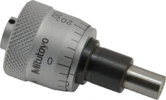 Mitutoyo - 1/4 Inch, 0.79 Inch Thimble, 6.35mm Diameter x 0.3543 Inch Long Spindle, Mechanical Micrometer Head - Apex Tool & Supply