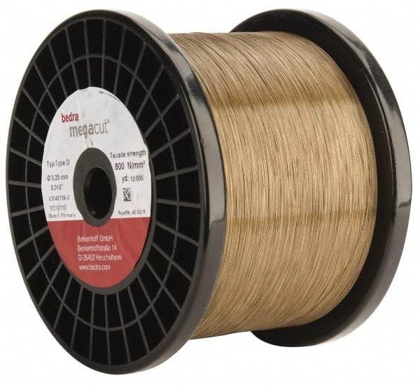 GISCO - CuZn20 CuZn50 Coated, Half Hard Grade Electrical Discharge Machining (EDM) Wire - 800 N per sq. mm Tensile Strength, Megacut D Series - Apex Tool & Supply
