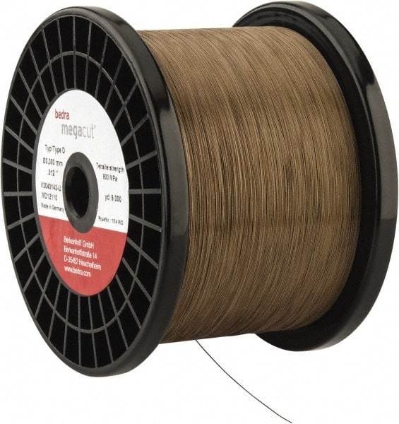 GISCO - CuZn20 CuZn50 Coated, Half Hard Grade Electrical Discharge Machining (EDM) Wire - 800 N per sq. mm Tensile Strength, Megacut D Series - Apex Tool & Supply