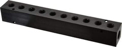 Made in USA - 3/8" Inlet, 1/4" Outlet Manifold - 9.38" Long x 1-1/4" Wide x 1-1/4" High, 0.2" Mount Hole, 2 Inlet Ports, 10 Outlet Ports - Apex Tool & Supply